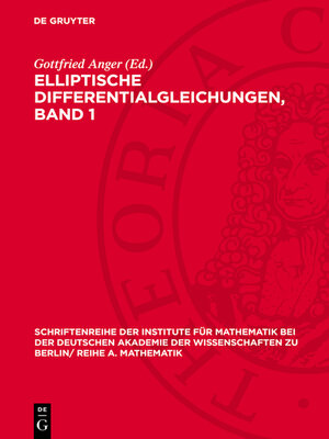 cover image of Elliptische Differentialgleichungen, Band 1